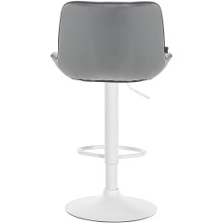 Ensemble de 2 tabourets de bar Vonore, velours, blanc/gris