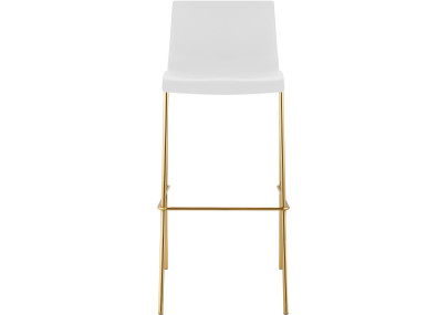 Banqueta alta Hoover, de plástico, com 4 pés, dourada/branca