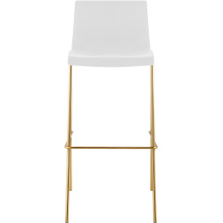 Banqueta alta Hoover, de plástico, com 4 pés, dourada/branca