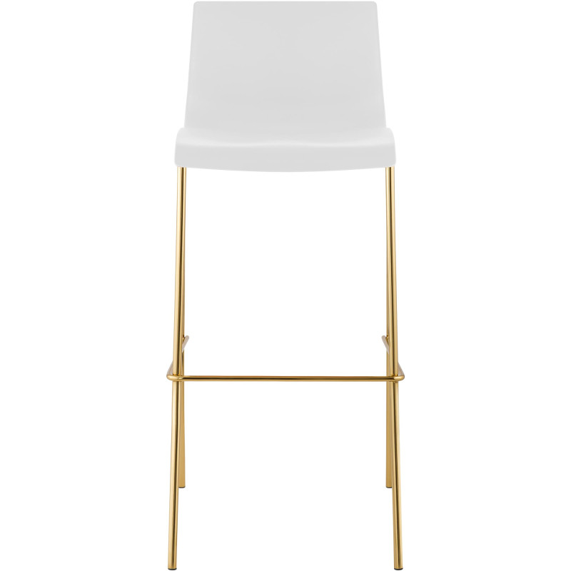Tabouret de bar Hoover, en plastique, à 4 pieds, doré blanc