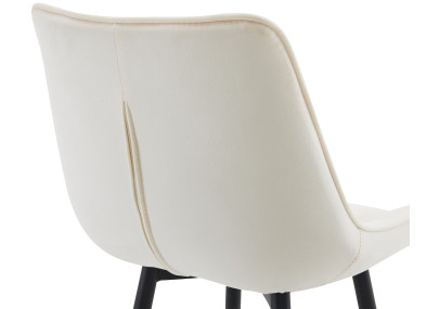 Set di 2 sgabelli da bar in velluto Dartford, crema