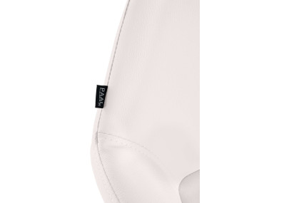 Taburete de bar Braga Gold, piel sintética blanca