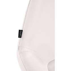 Tabouret de bar Braga Gold, similicuir blanc