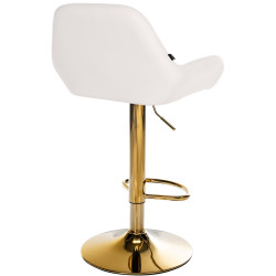 Tabouret de bar Braga Gold en similicuir blanc