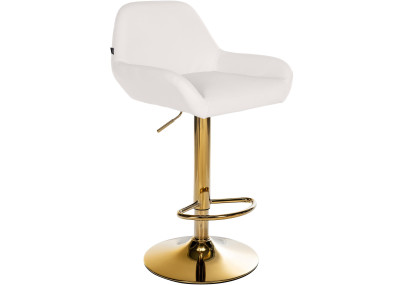 Sgabello da bar Braga Gold, similpelle bianca