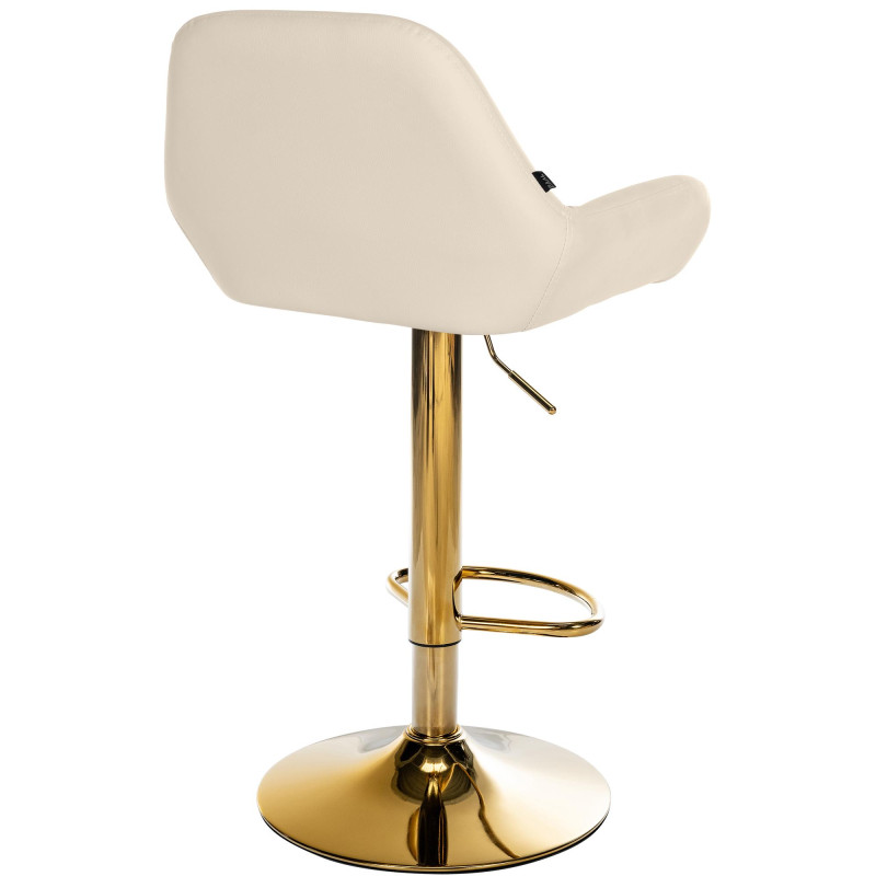 Tabouret de bar Braga Gold en similicuir crème