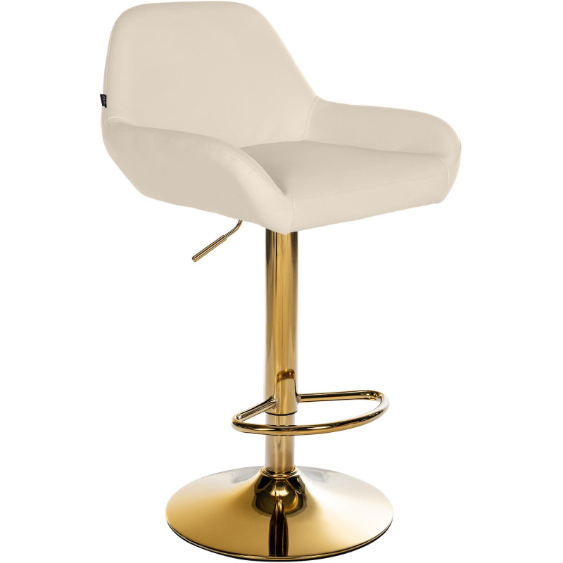 Sgabello da bar Braga Gold, similpelle, crema