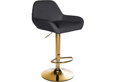 Sgabello da bar Braga Gold in similpelle nera