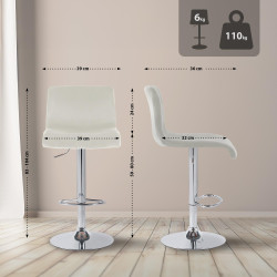 Tabouret de bar en velours Hoover couleur crème