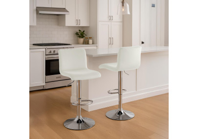 Sgabello da bar in velluto Hoover C crema