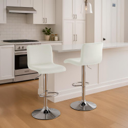 Sgabello da bar in velluto Hoover C crema