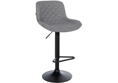 Tabouret de bar Kasson, tissu gris foncé
