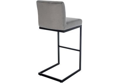 Taburete de bar Hopewell de terciopelo gris