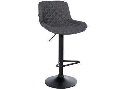 Tabouret de bar Kasson en tissu noir