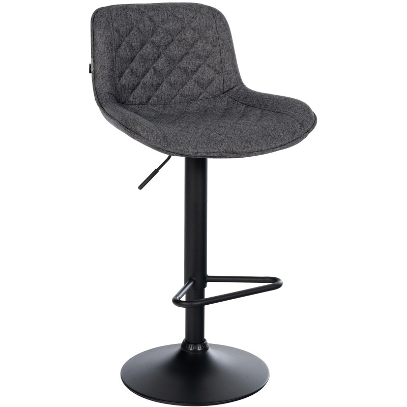 Tabouret de bar en tissu Kasson noir