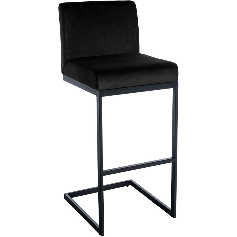 Tabouret de bar en velours Hopewell B noir
