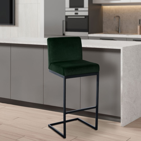 Tabouret de bar Hopewell en velours vert