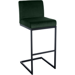 Banqueta de bar Hopewell em veludo verde