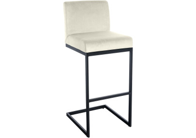 Taburete de bar Hopewell de terciopelo color crema