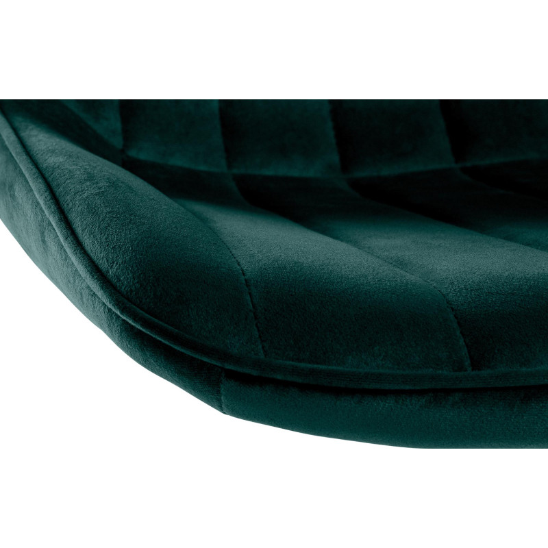 Tabouret de bar Toni, velours, chrome, vert