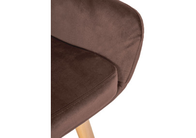 Ensemble de 2 tabourets de bar Grant en velours café