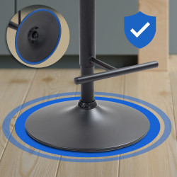 Juego de 2 taburetes de bar Damar de terciopelo, negro y azul