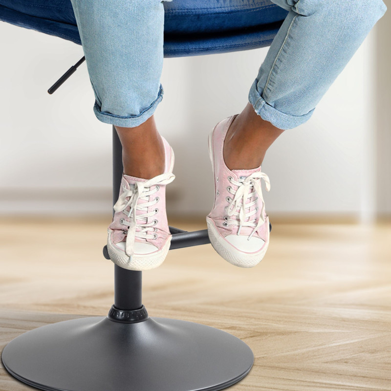 Set di 2 sgabelli da bar in velluto Damar, nero e blu