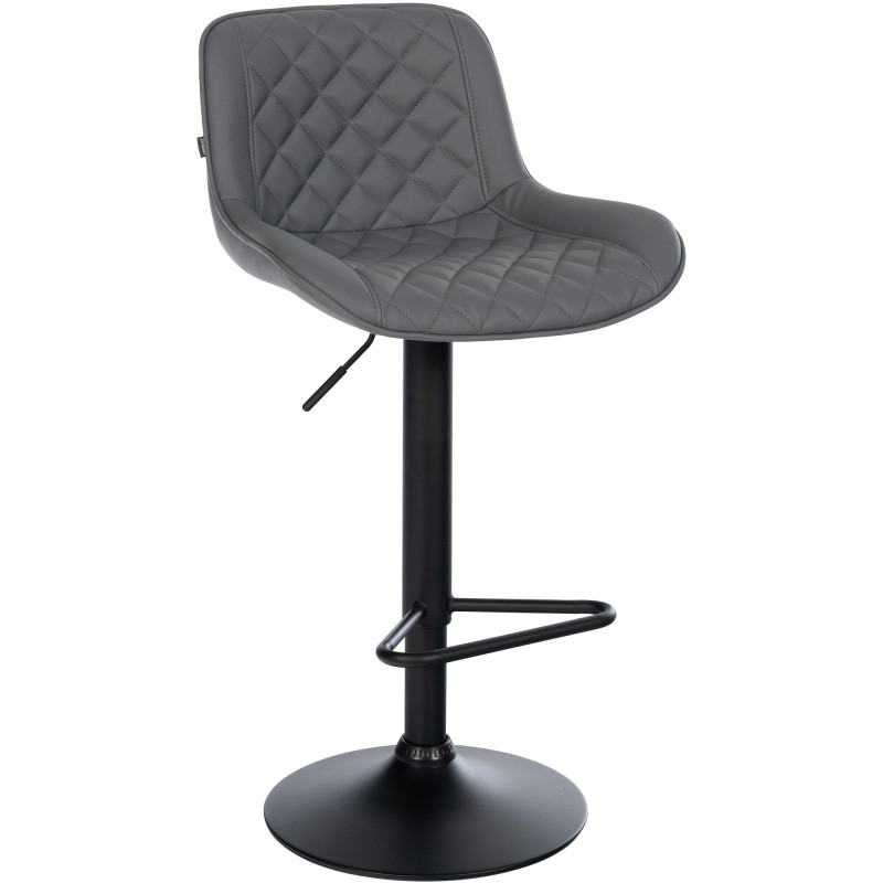 Tabouret de bar Kasson, similicuir, gris