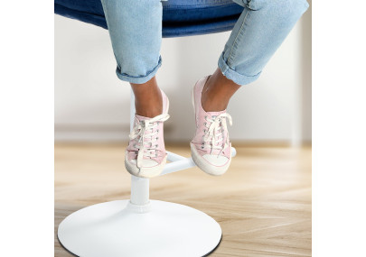 Ensemble de 2 tabourets de bar en velours Damar, blanc et bleu