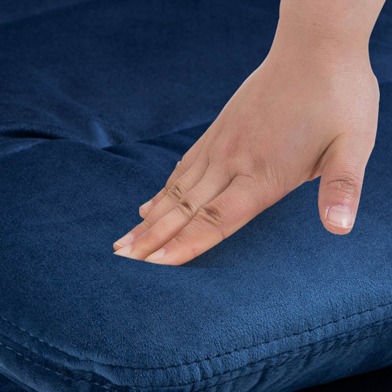 Ensemble de 2 tabourets de bar en velours Damar, blancs bleu