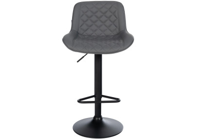 Tabouret de bar Kasson, similicuir, gris