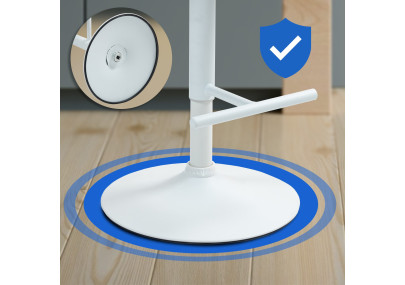 Ensemble de 2 tabourets de bar en velours Damar, blanc/gris foncé