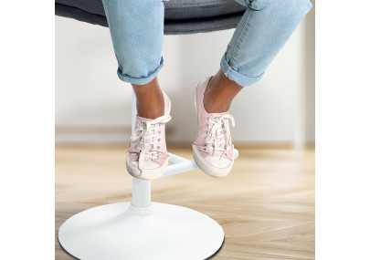 Ensemble de 2 tabourets de bar en velours Damar, blanc/gris foncé