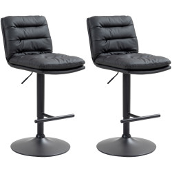 Set di 2 sgabelli da bar Damar, similpelle, nero