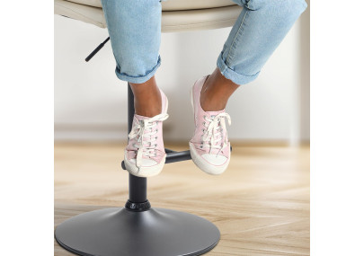 Ensemble de 2 tabourets de bar Damar, similicuir, noir et crème