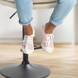 Set di 2 sgabelli da bar Damar, similpelle, nero e crema