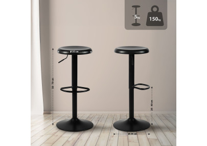 Tabouret de bar Williston, noir