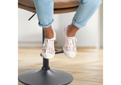 Ensemble de 2 tabourets de bar Damar, similicuir, noir/marron clair