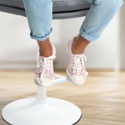 Ensemble de 2 tabourets de bar Damar, similicuir, blanc gris