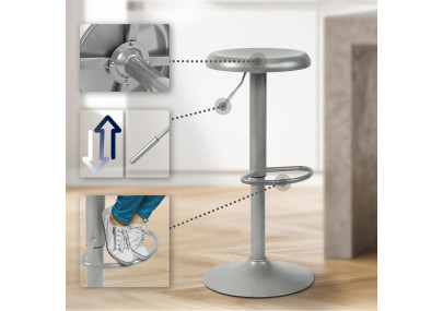 Tabouret de bar argenté Williston