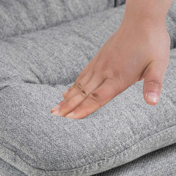 Ensemble de 2 tabourets de bar Damar, tissu, gris chromé