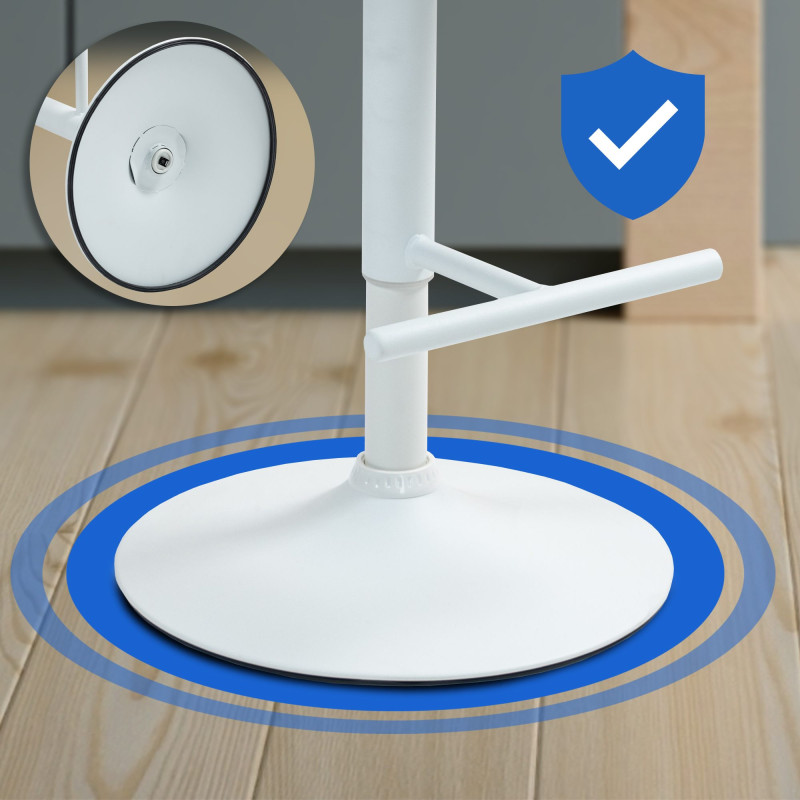 Ensemble de 2 tabourets de bar Damar, tissu blanc crème