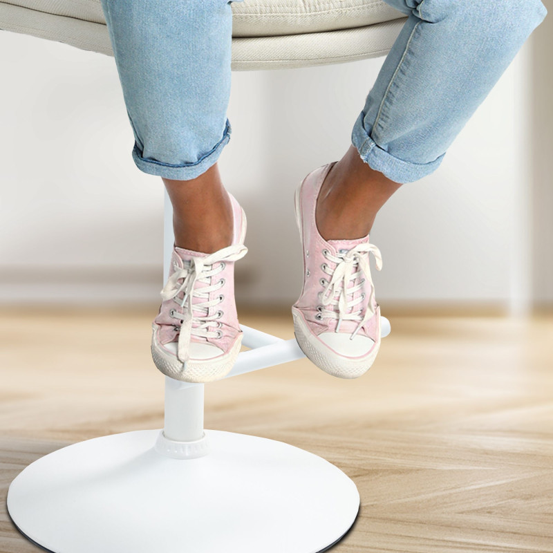 Ensemble de 2 tabourets de bar Damar, tissu blanc crème