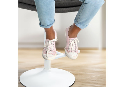 Ensemble de 2 tabourets de bar Damar, tissu blanc/gris foncé