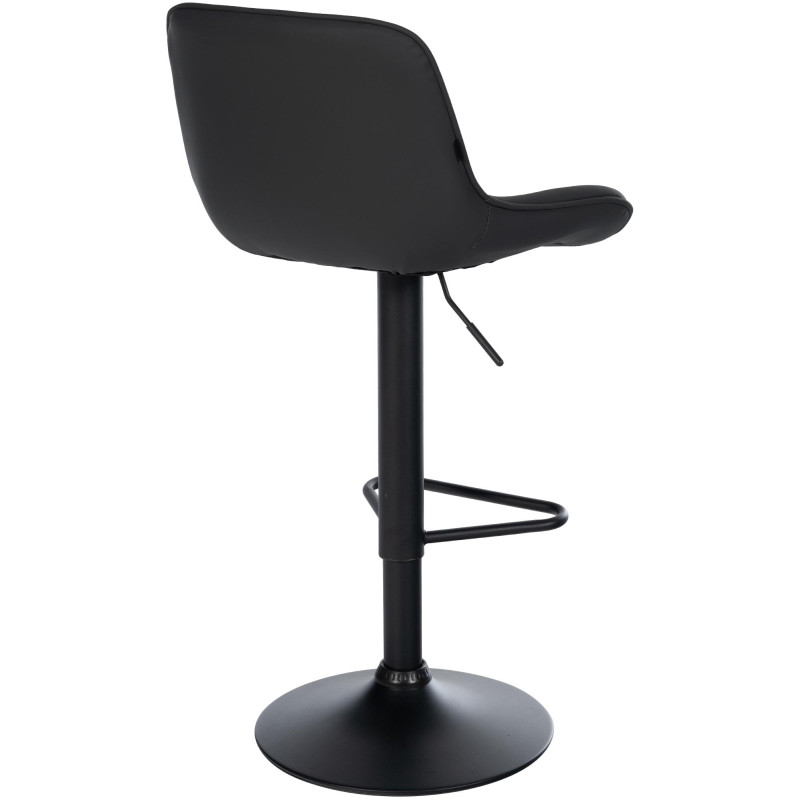 Tabouret de bar Kasson, similicuir, noir
