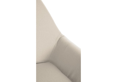 Juego de 2 taburetes de bar Braga Gold, tapizados en tela color crema