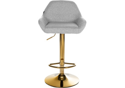 Conjunto de 2 banquetas Braga Gold em tecido cinza