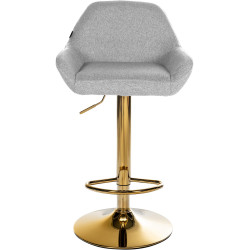 Lot de 2 tabourets de bar Braga en tissu doré gris