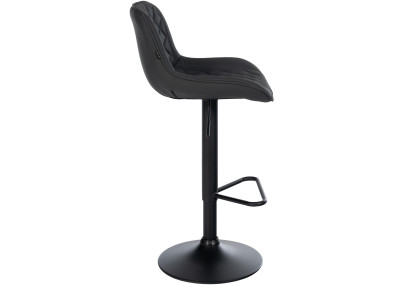 Tabouret de bar Kasson, similicuir noir