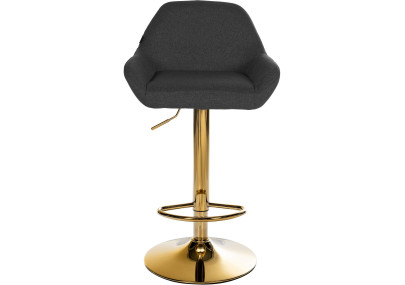 Juego de 2 taburetes de bar Braga Gold tapizados en tela negra